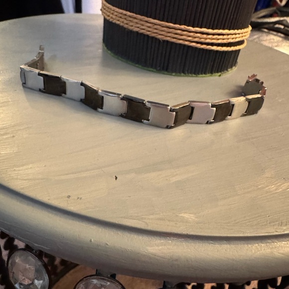 Triton Men's Two-Tone Tungsten Stainless Steel Magnetic Chain Bracelet M - Picture 7 of 10